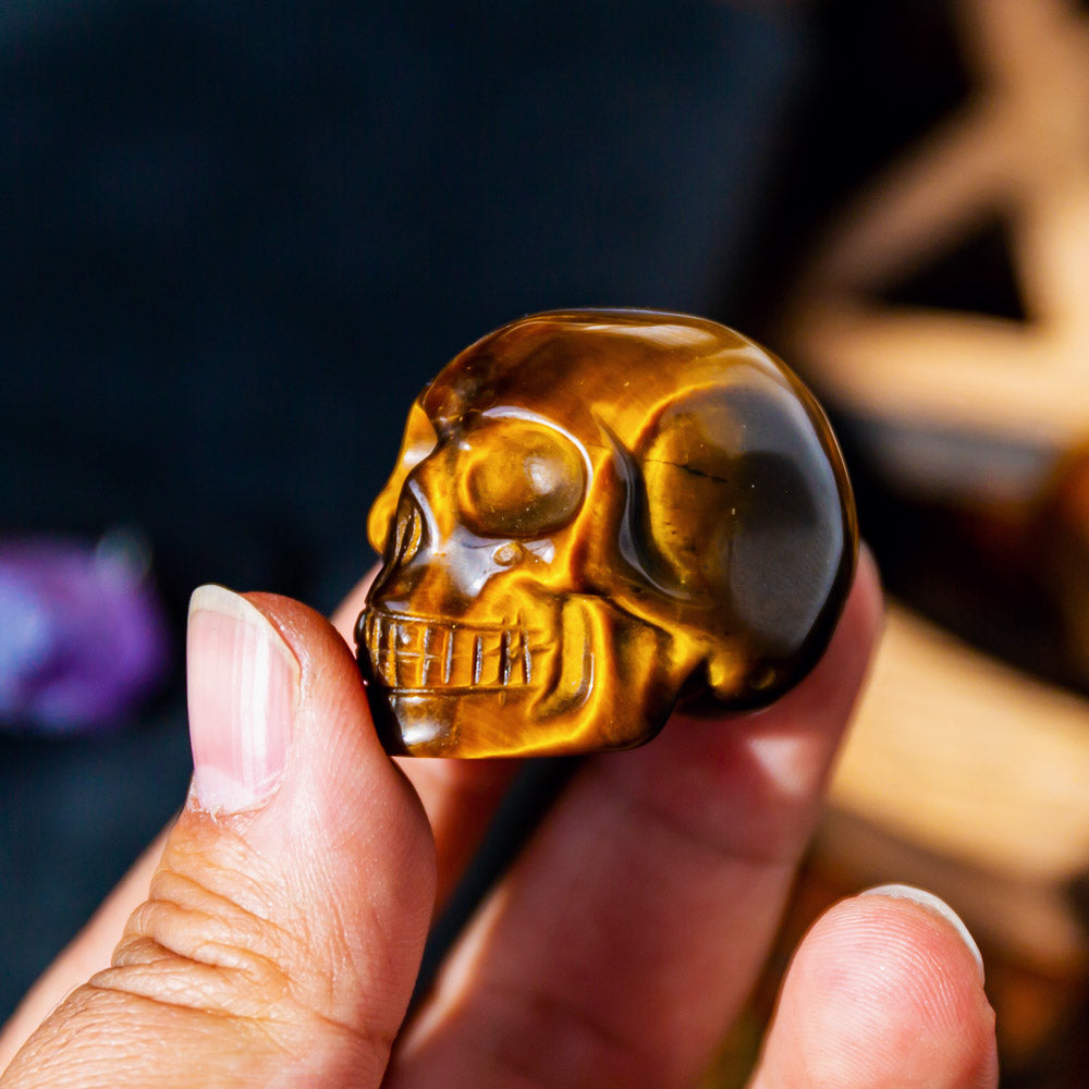 Tigers-eye Skull 1.5”