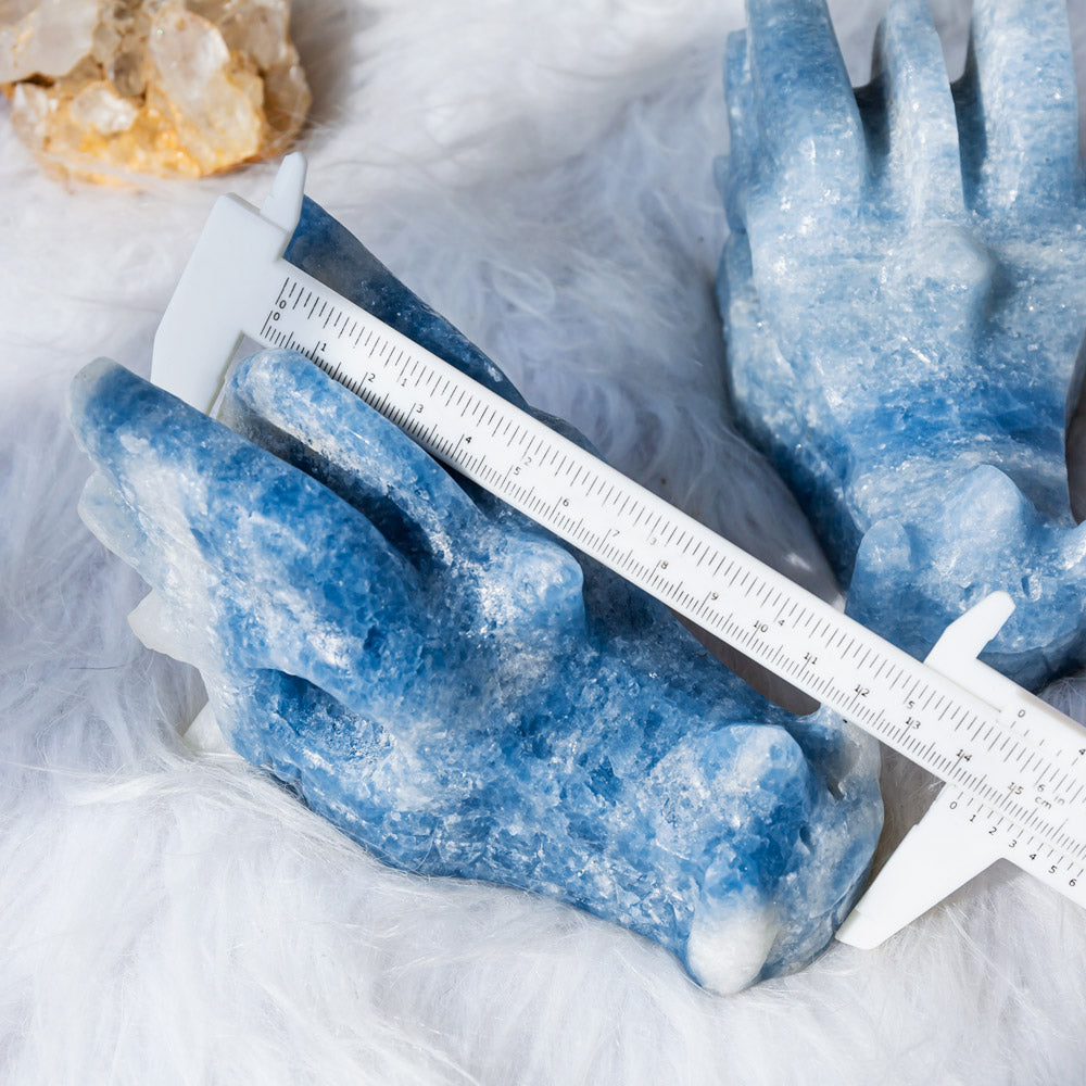 Blue calcite dragon head