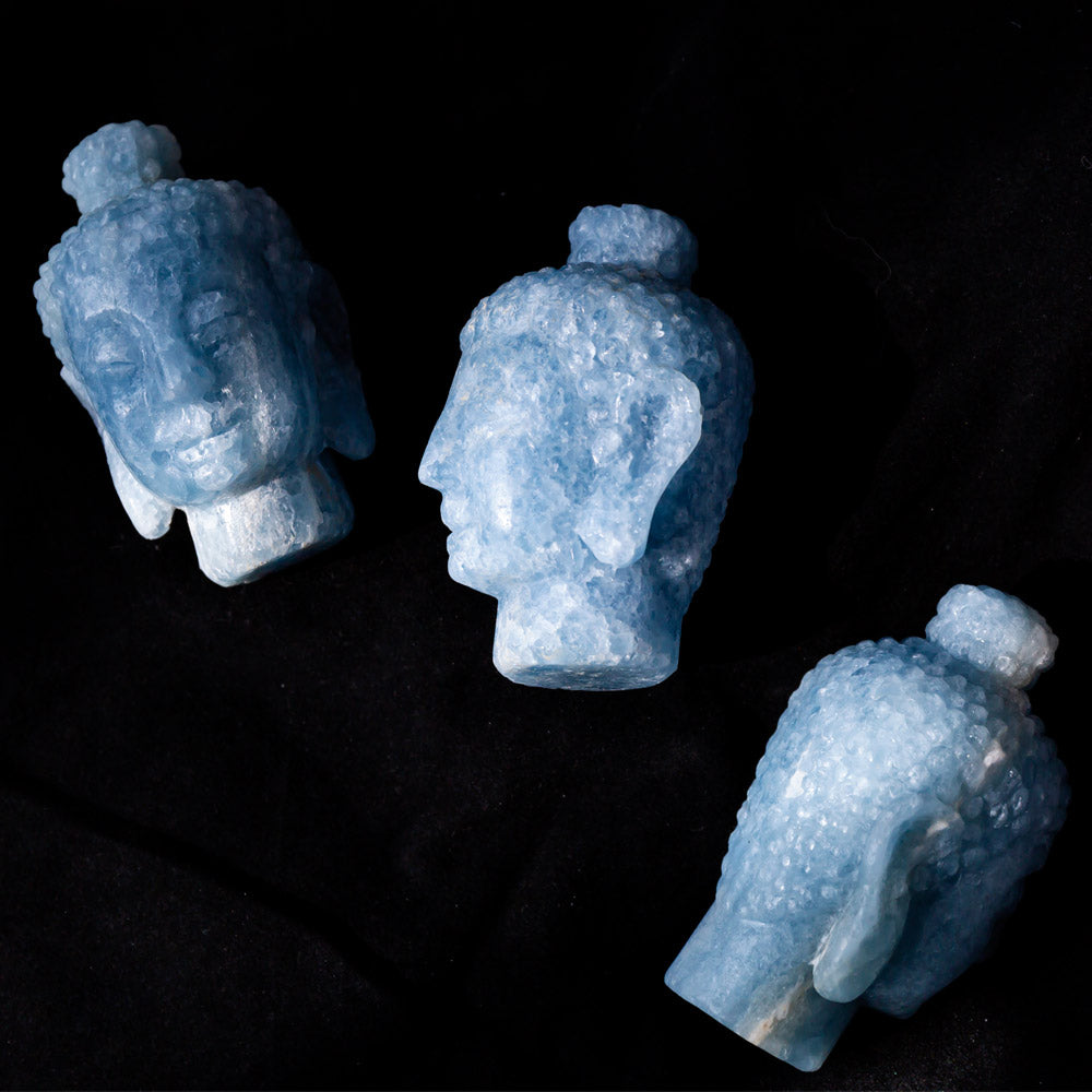 Blue calcite Buddha