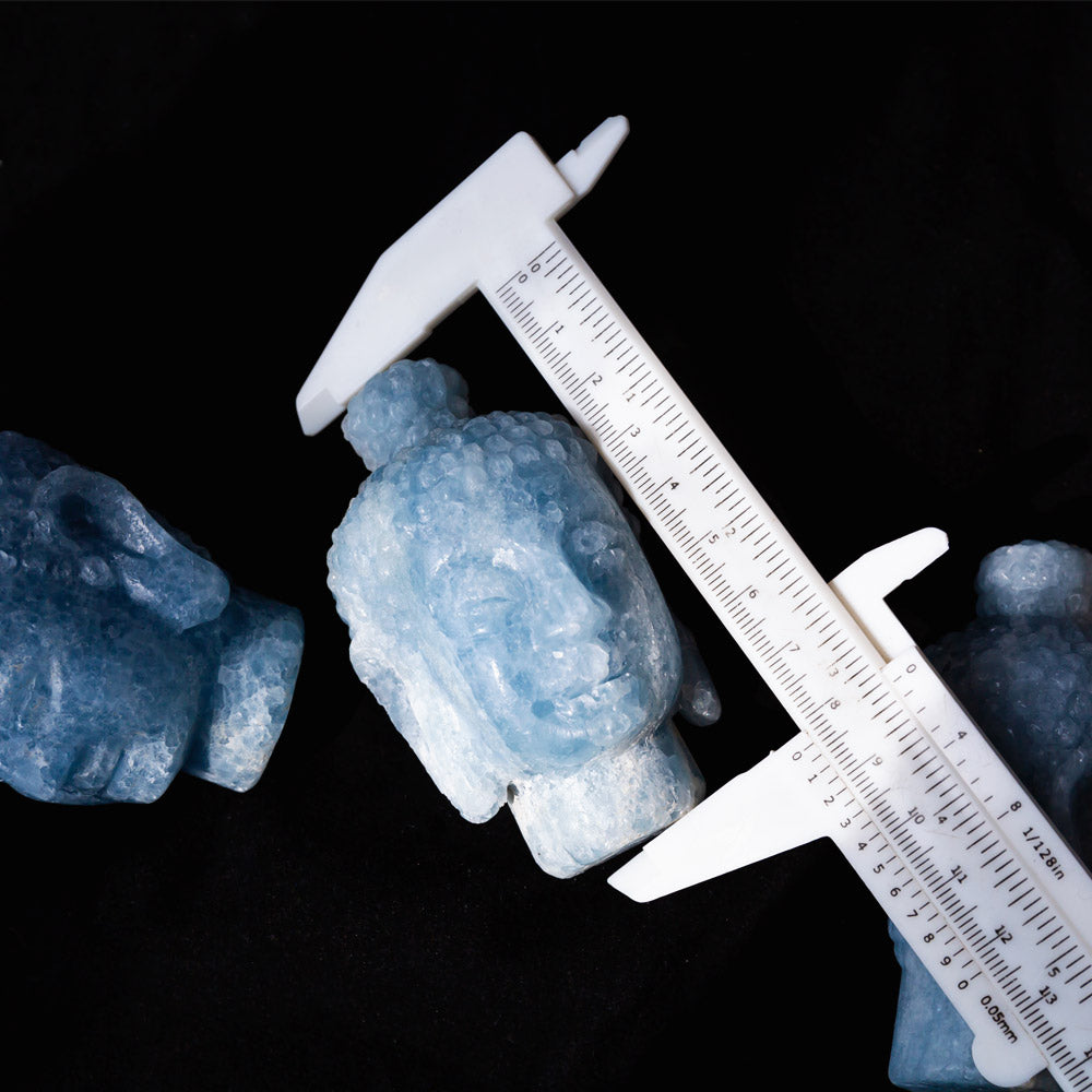 Blue calcite Buddha