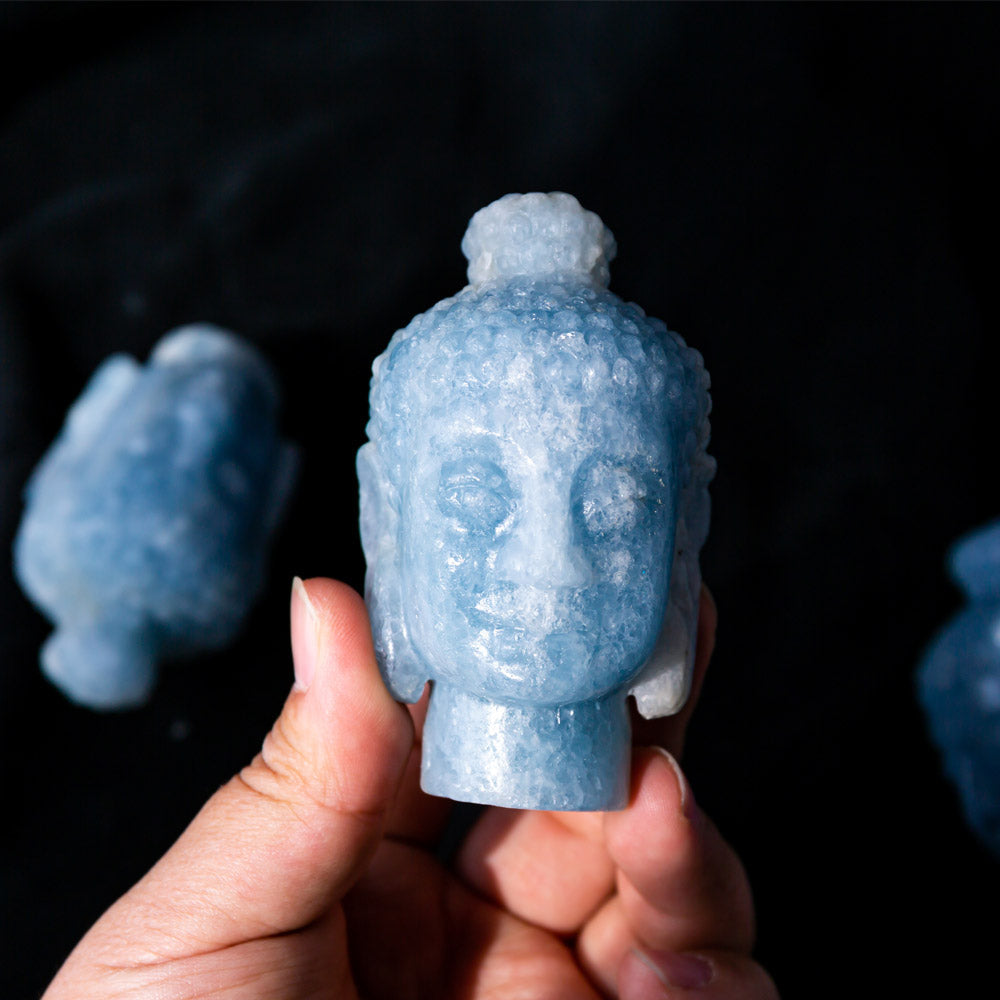 Blue calcite Buddha