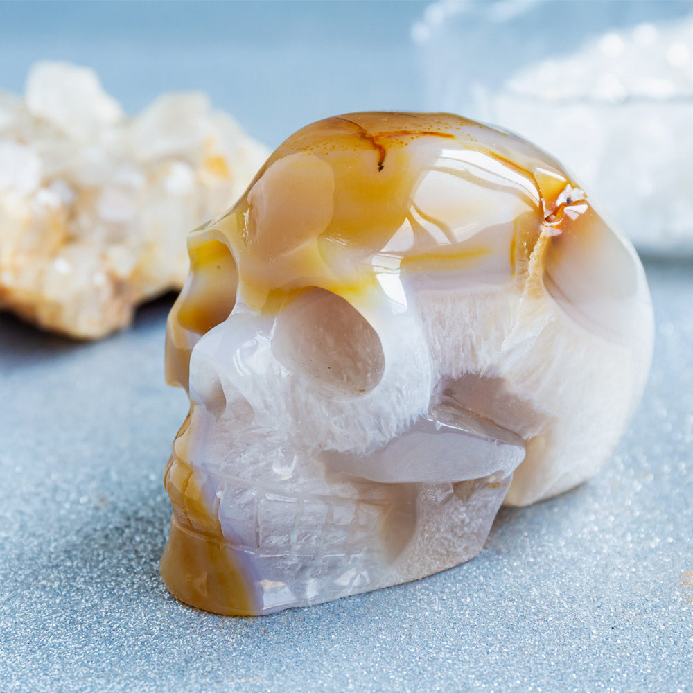 Druzy agate crystal skull