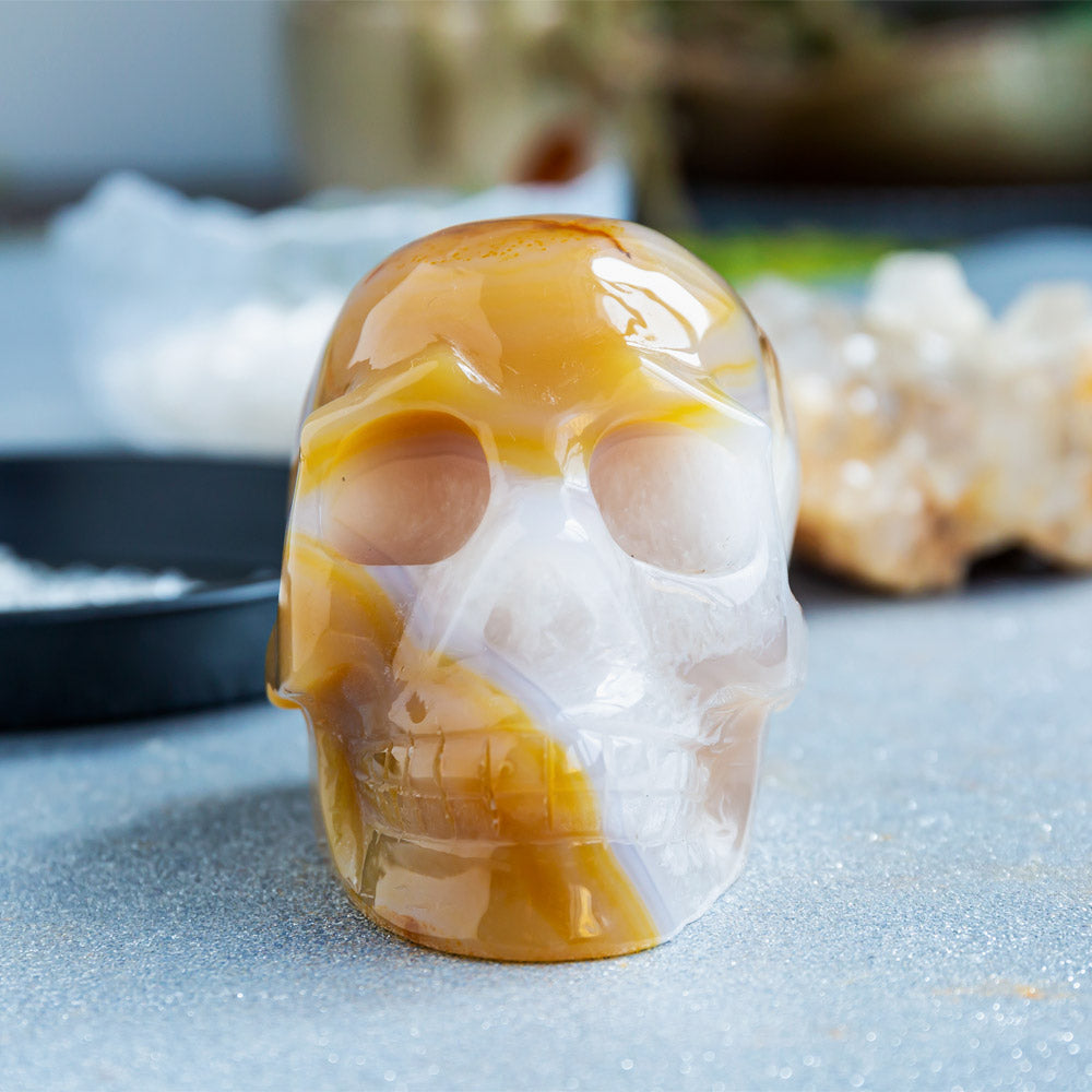 Druzy agate crystal skull