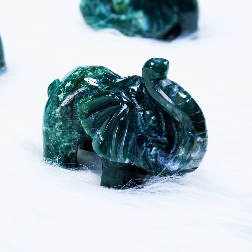 Moss Agate Elephant