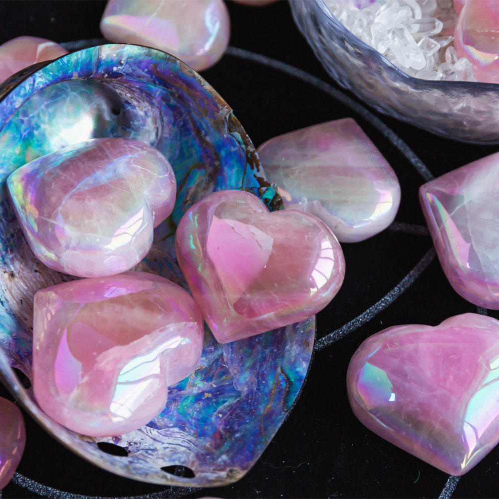 Aura Rose Quartz Heart