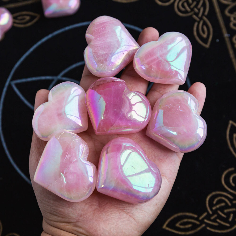 Aura Rose Quartz Heart