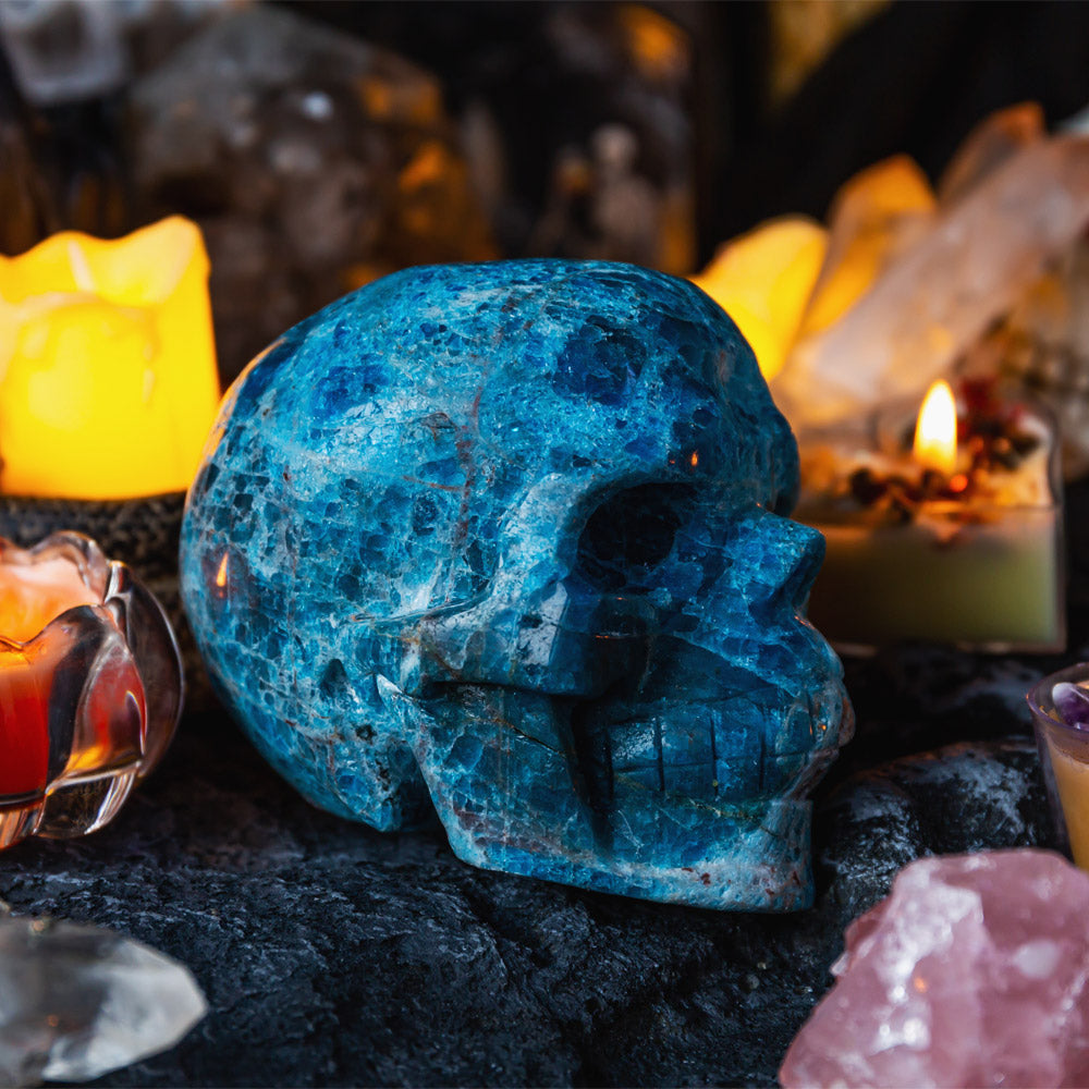 Blue Apatite Skull