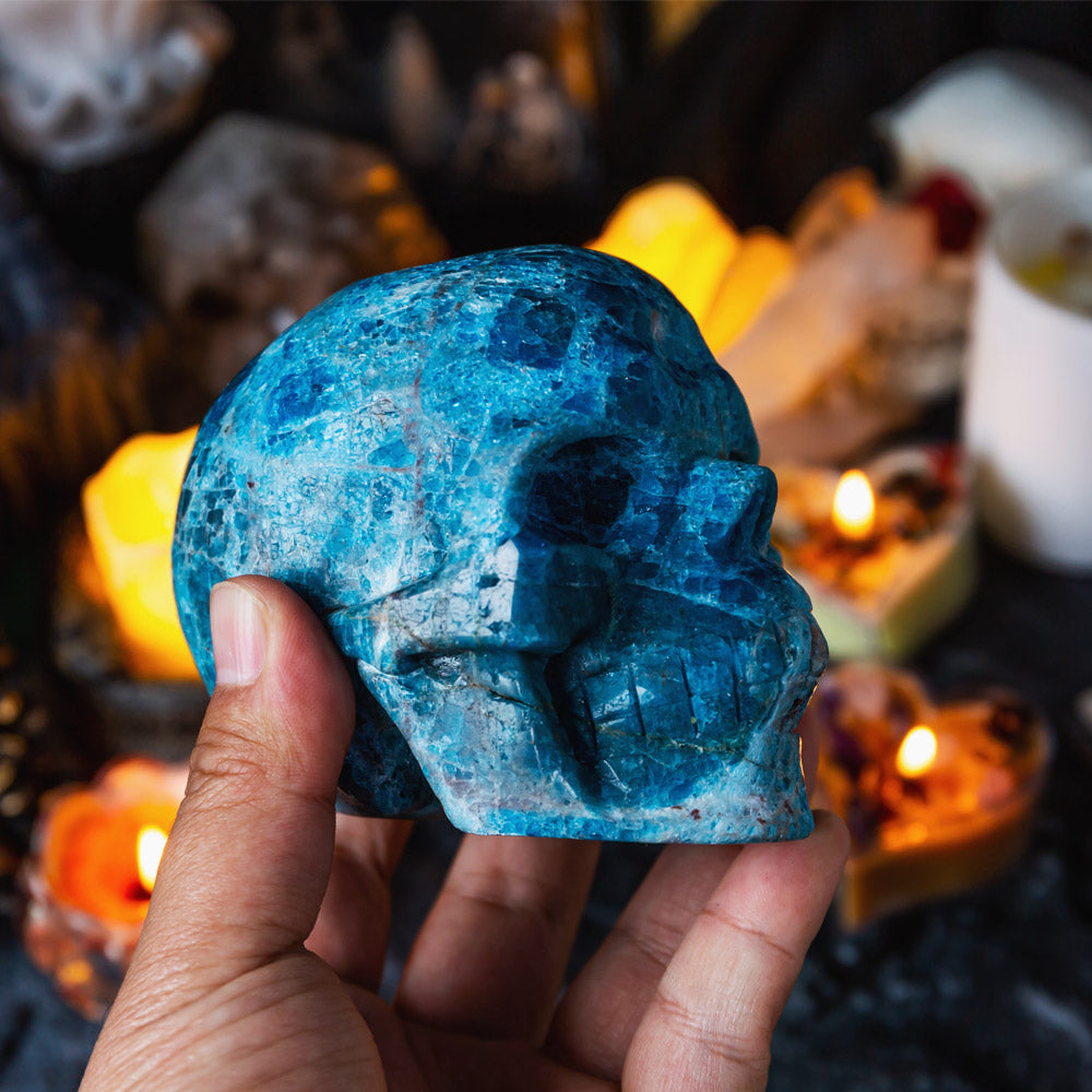 Blue Apatite Skull