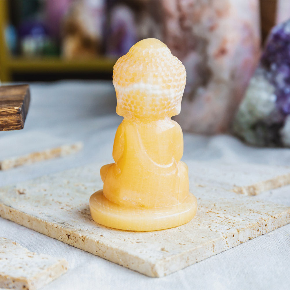 Orange Calcite Baby Buddha