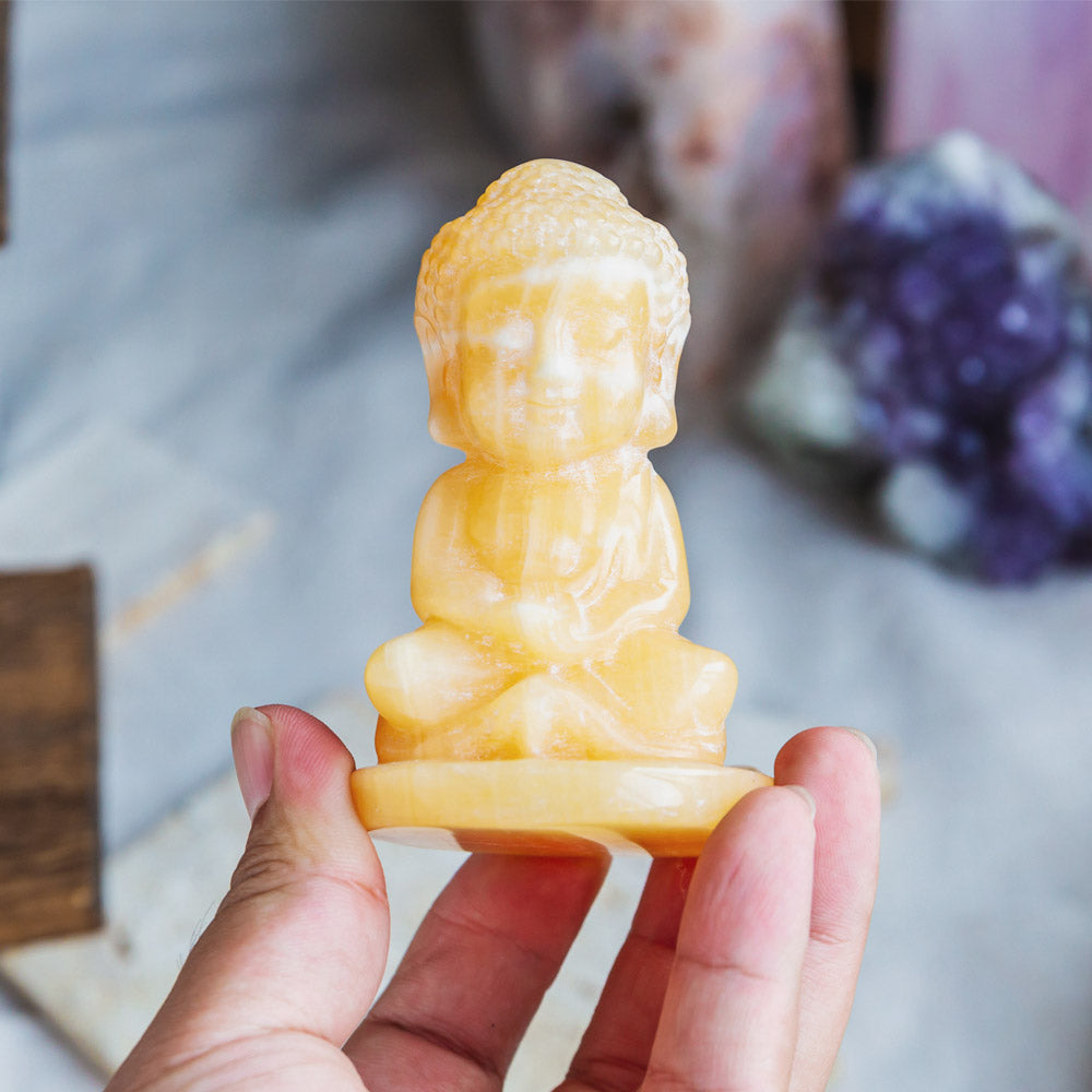 Orange Calcite Baby Buddha