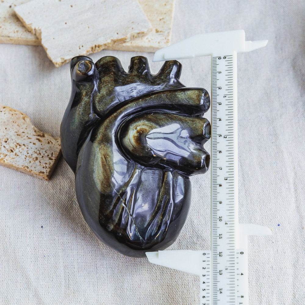 Golden Sheen Obsidian Human Heart