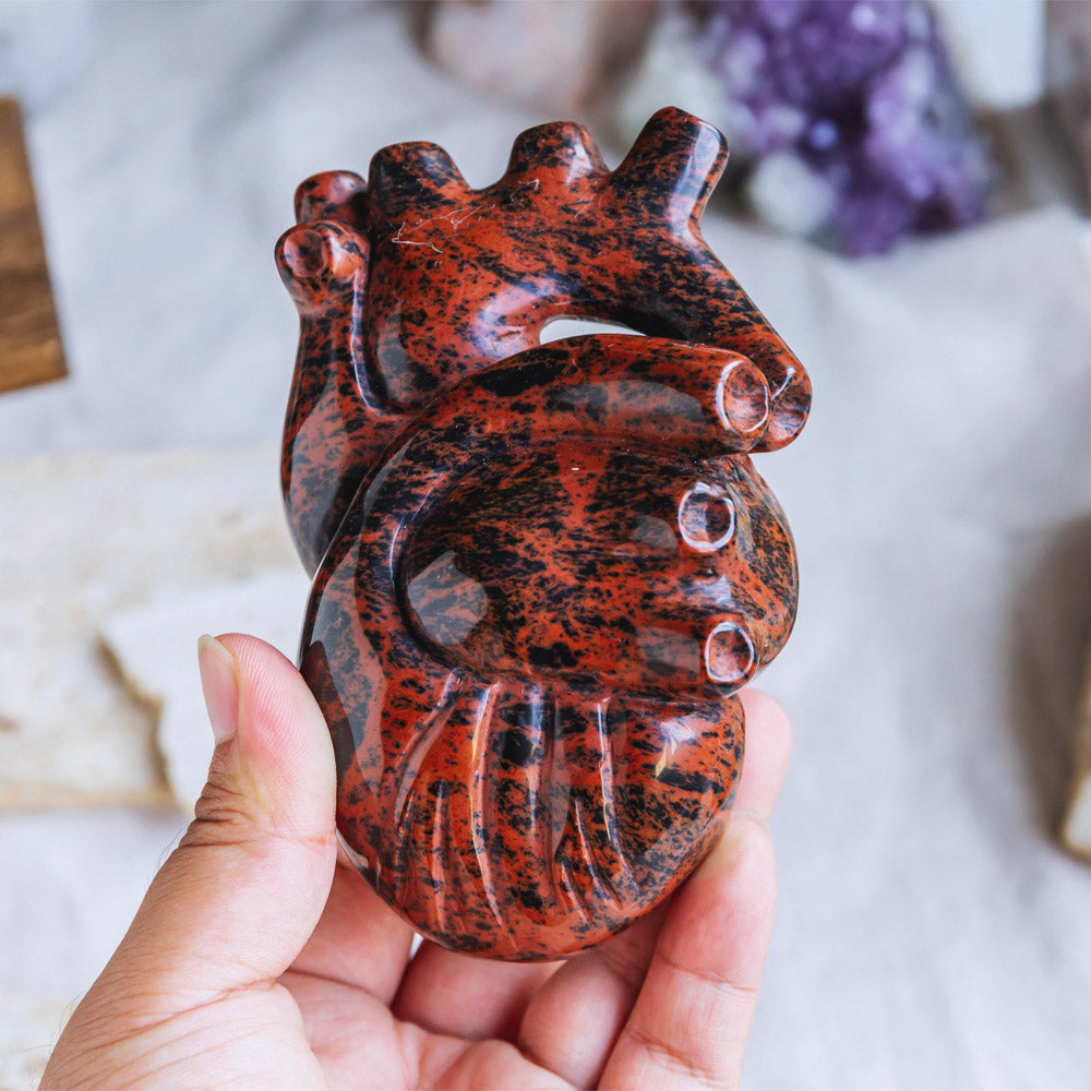 Mahogany Obsidian Human Heart