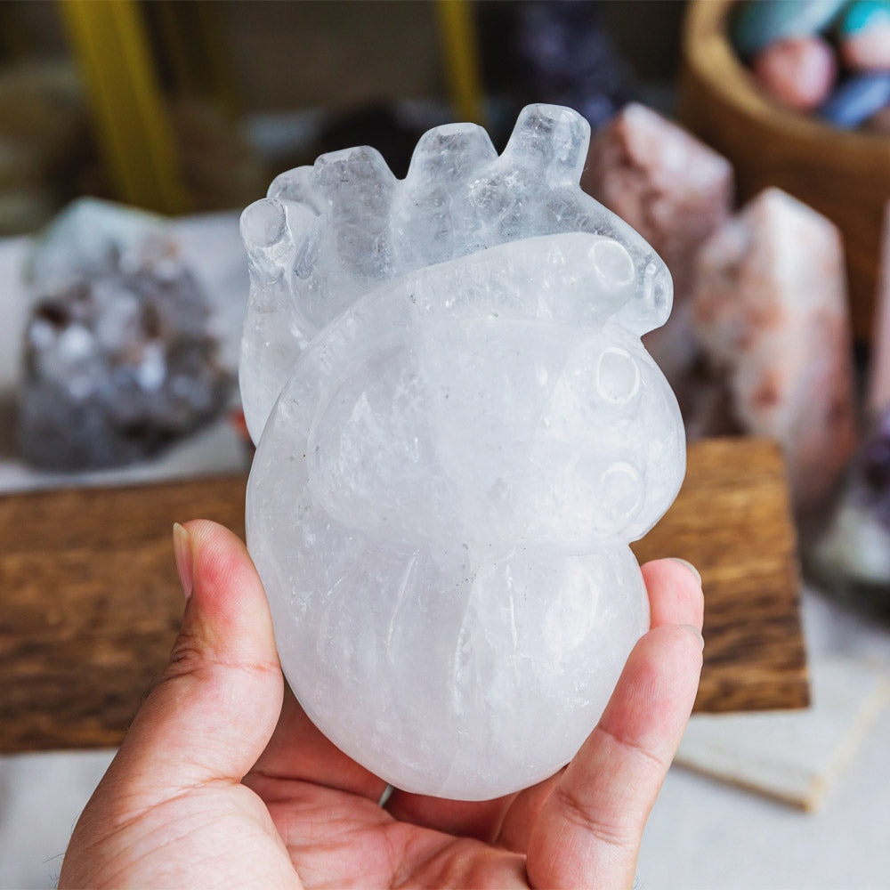 Clear Quartz Human Heart