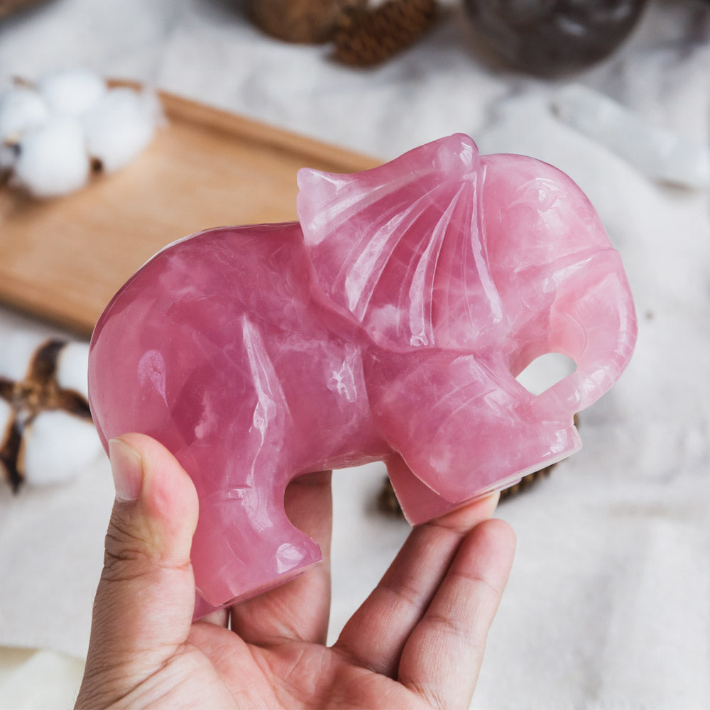 Rose Quartz Elephant