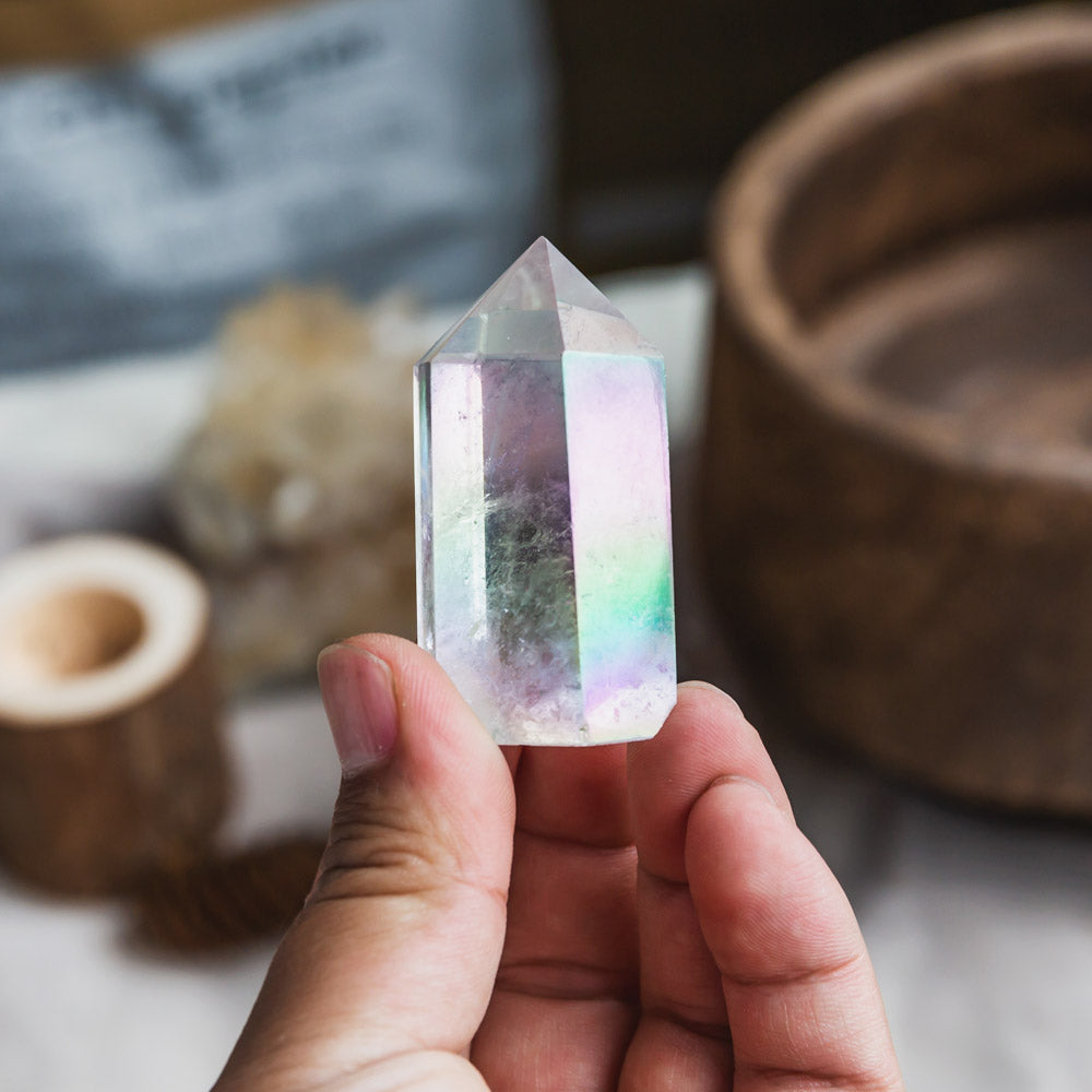 Aura Clear Quartz Point