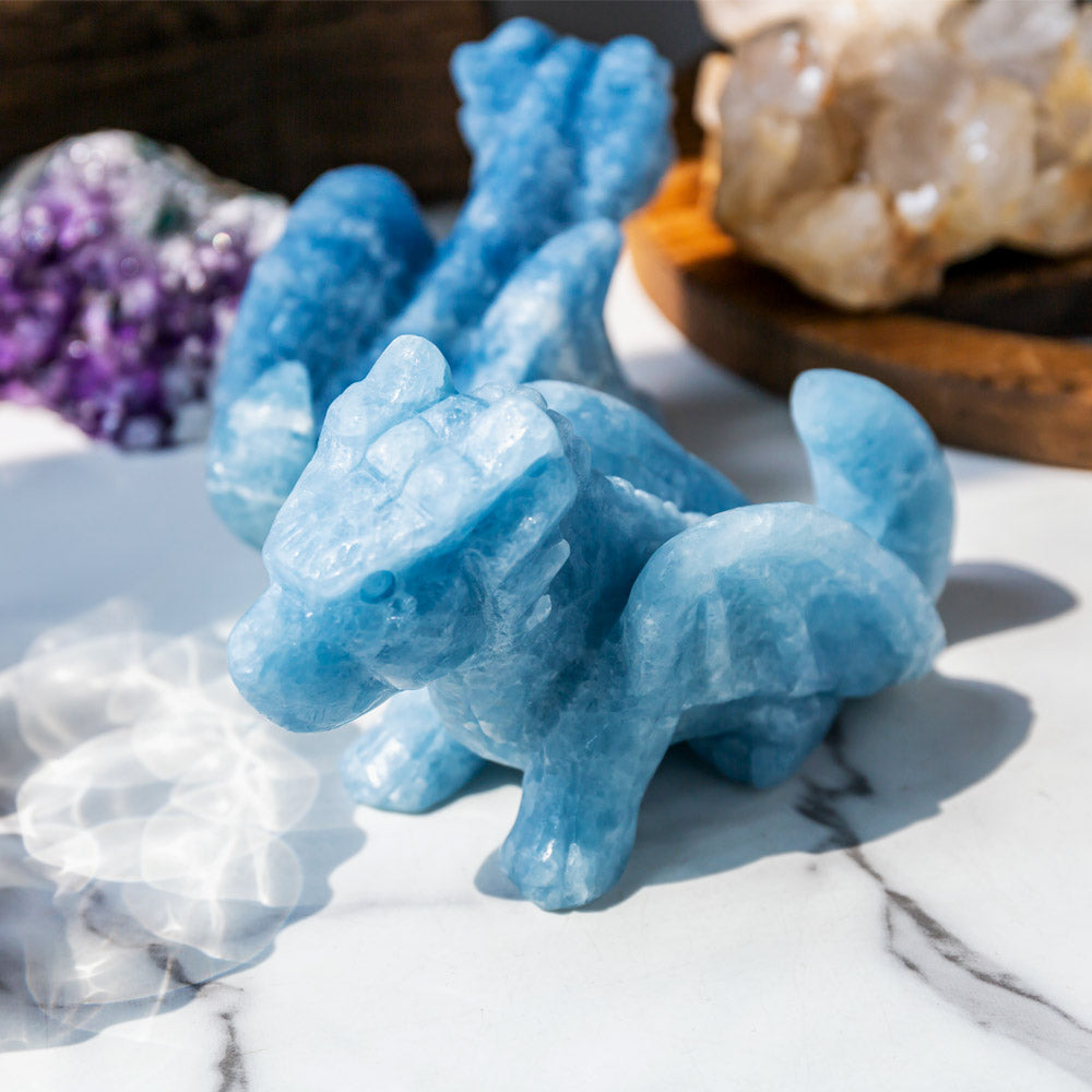 Blue Calcite Flying Dragon