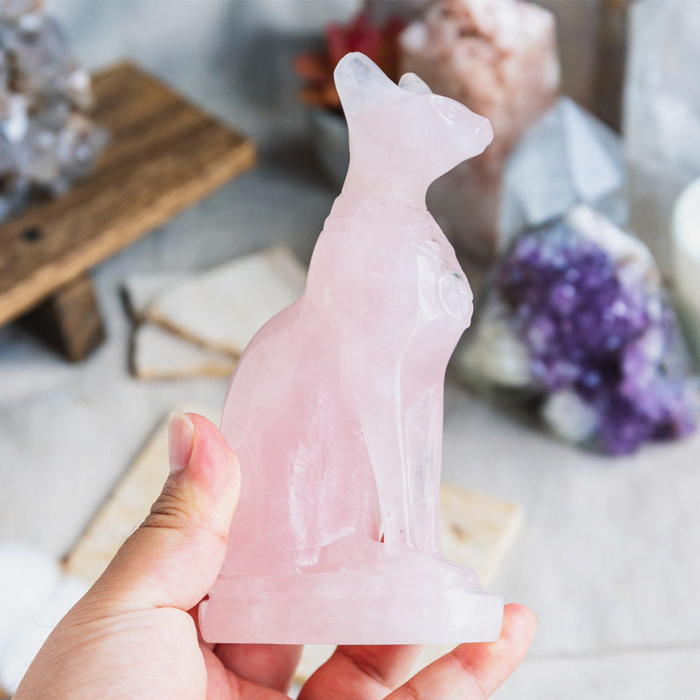 Rose Quartz Egypt Cat