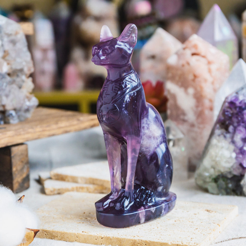 Purple Fluorite Egypt Cat