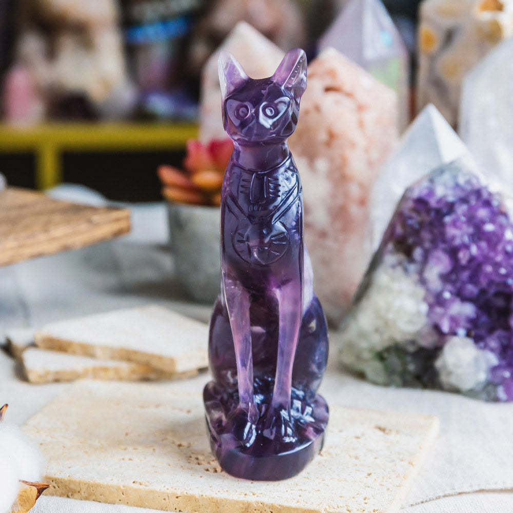 Purple Fluorite Egypt Cat