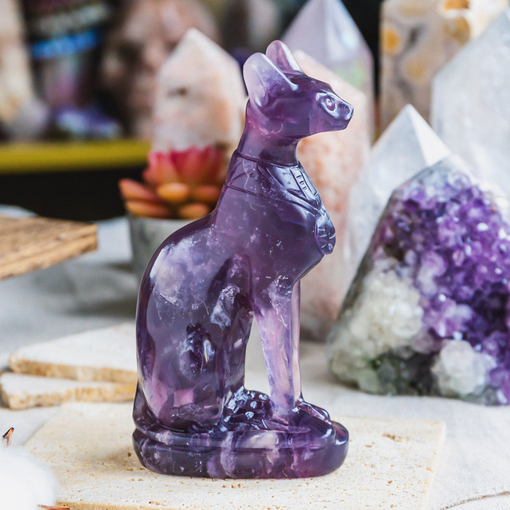 Purple Fluorite Egypt Cat