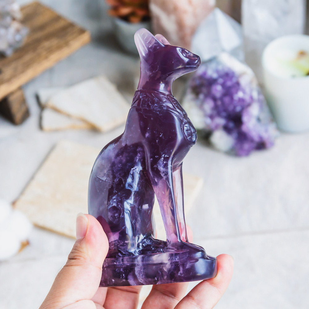 Purple Fluorite Egypt Cat