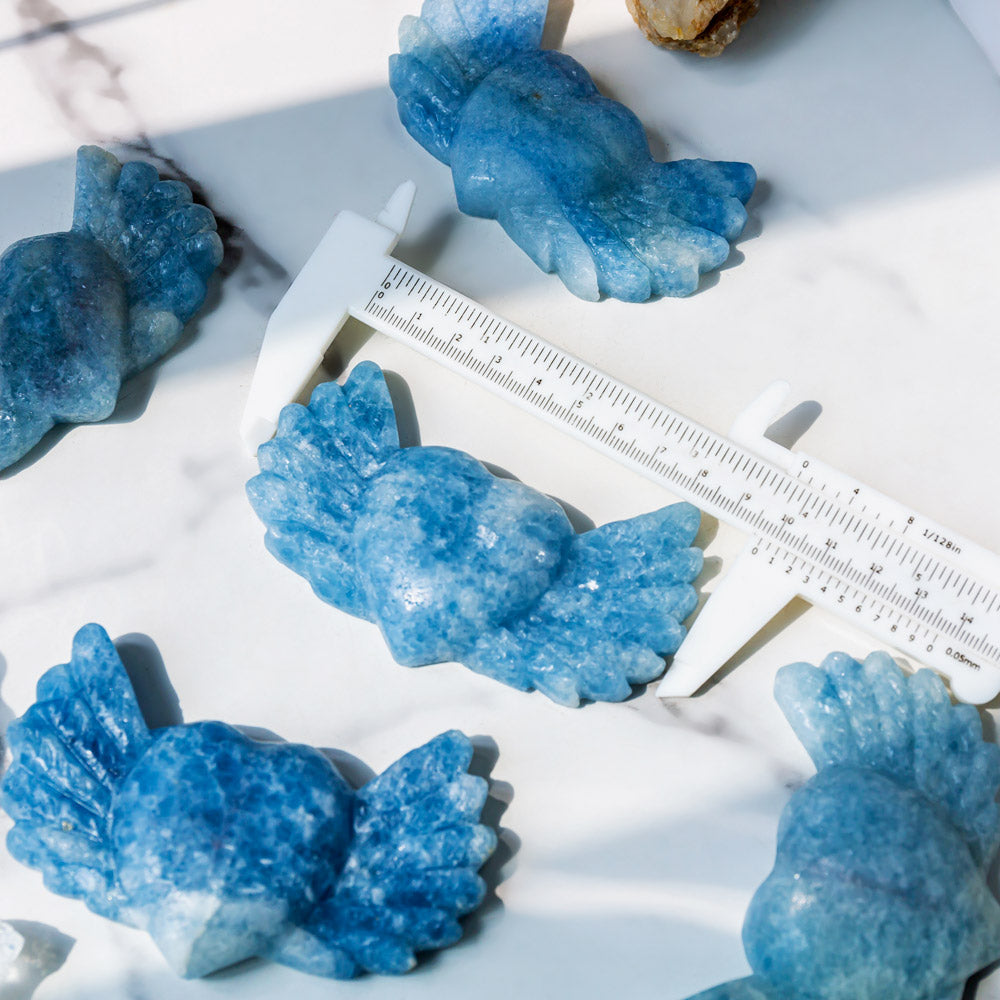 Blue Calcite Heart Wings