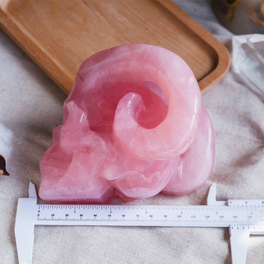 Rose Quartz Sheep Skull