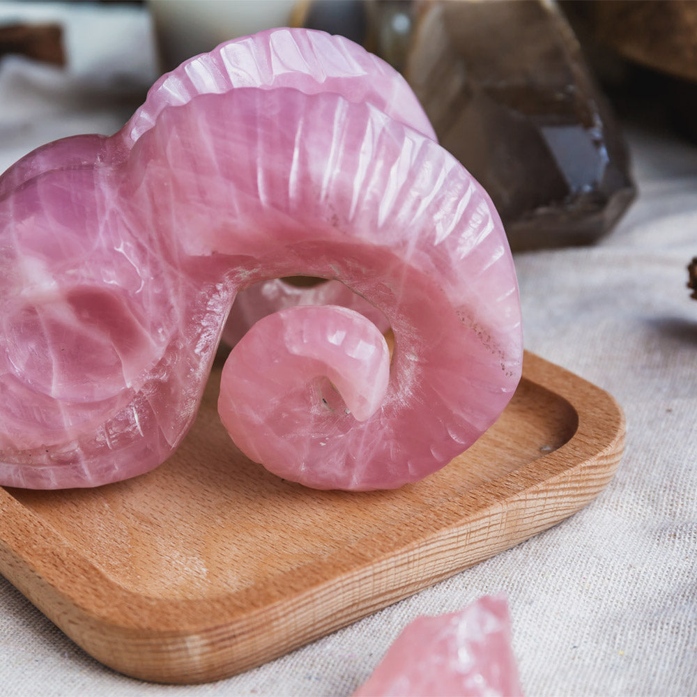 Rose Quartz Sheep Skull