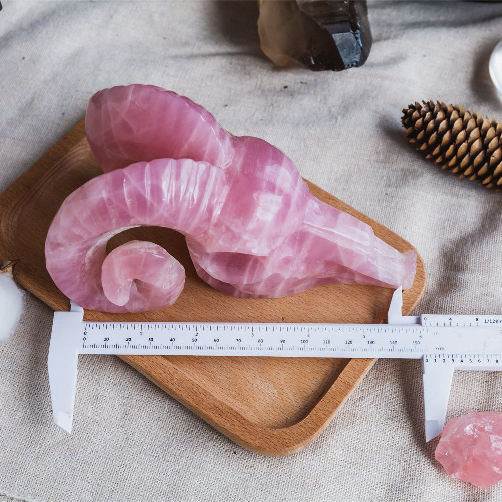 Rose Quartz Sheep Skull