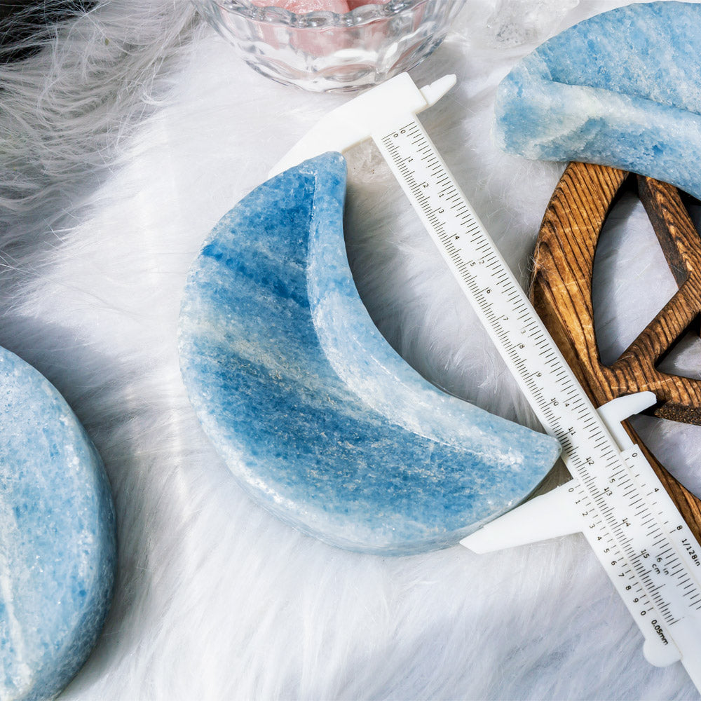 Blue calcite moon bowl