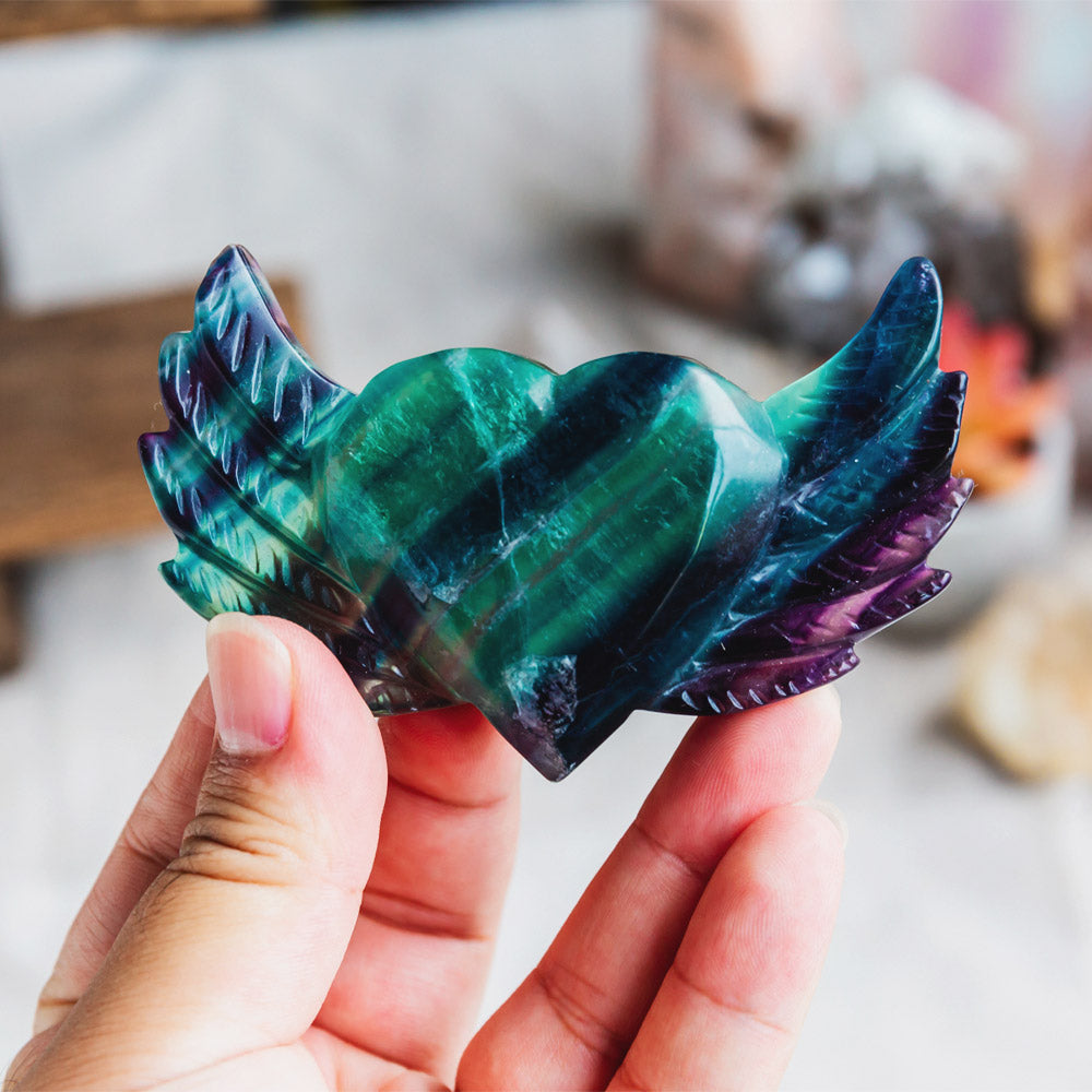 Crystal Heart With Wings