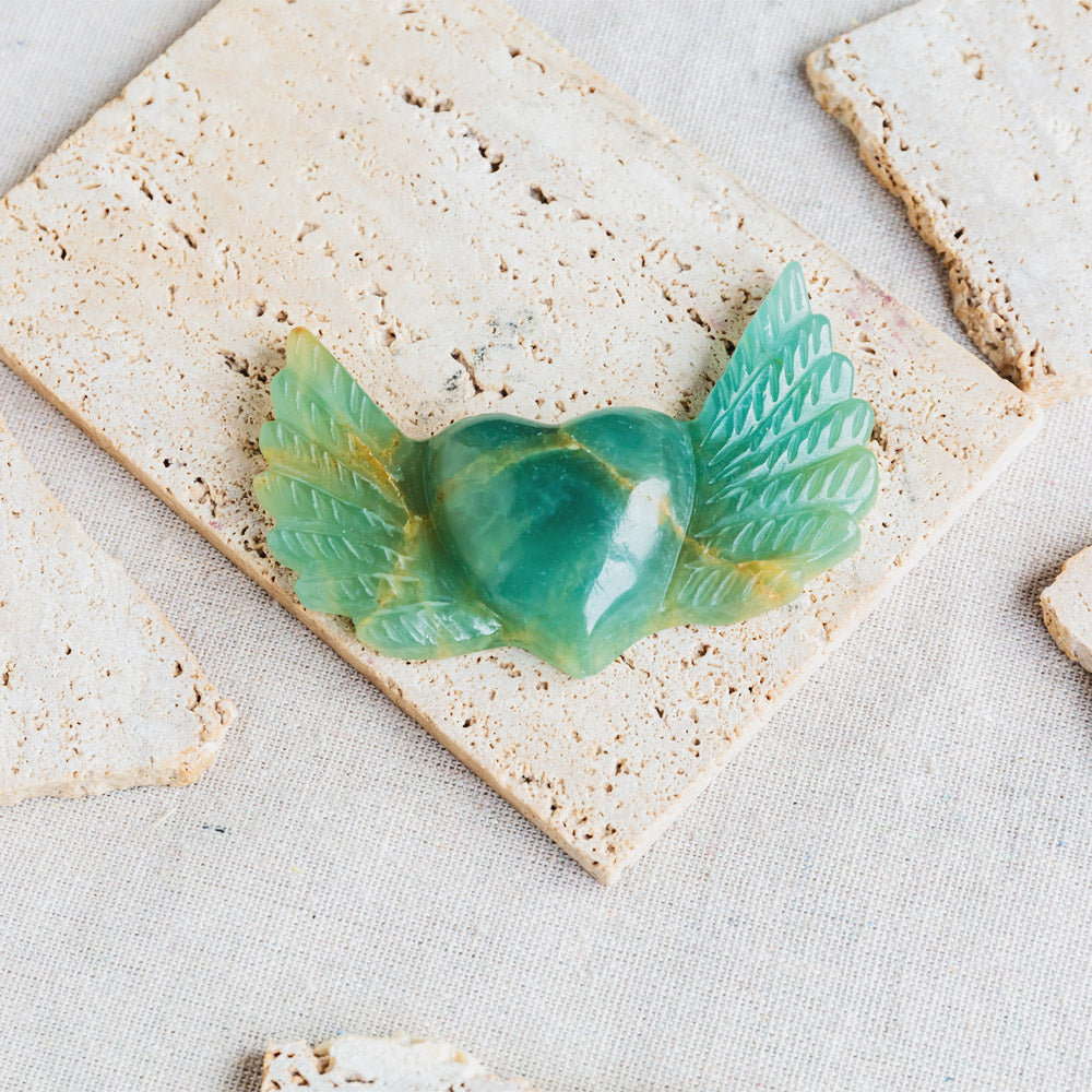 Crystal Heart With Wings