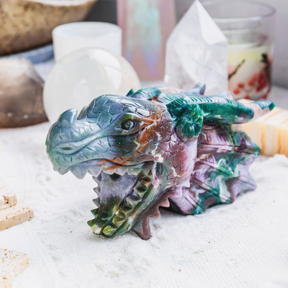 Ocean Jasper Dragon Head