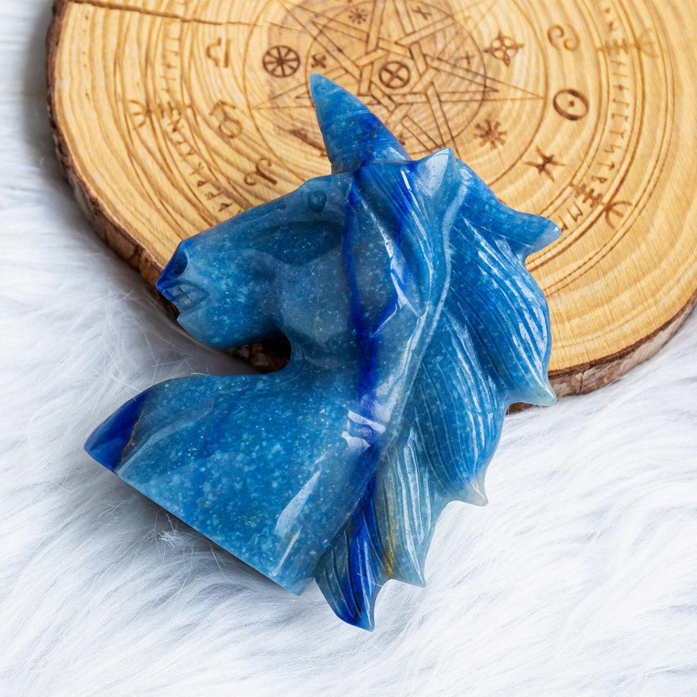 Blue aventurine unicorn - Reikilovecrystal