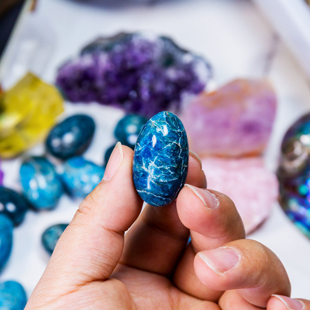 Blue Apatite Tumbled Stone