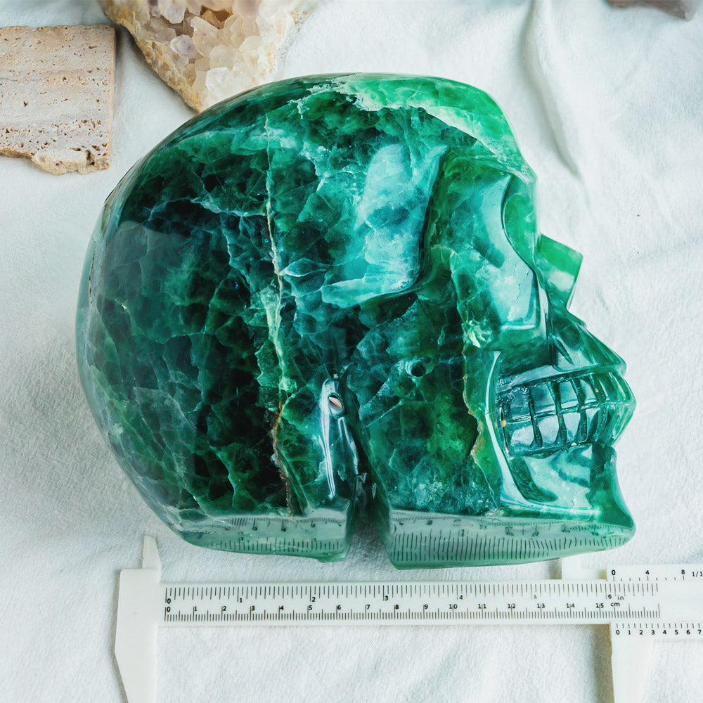 Green Fluorite Skull