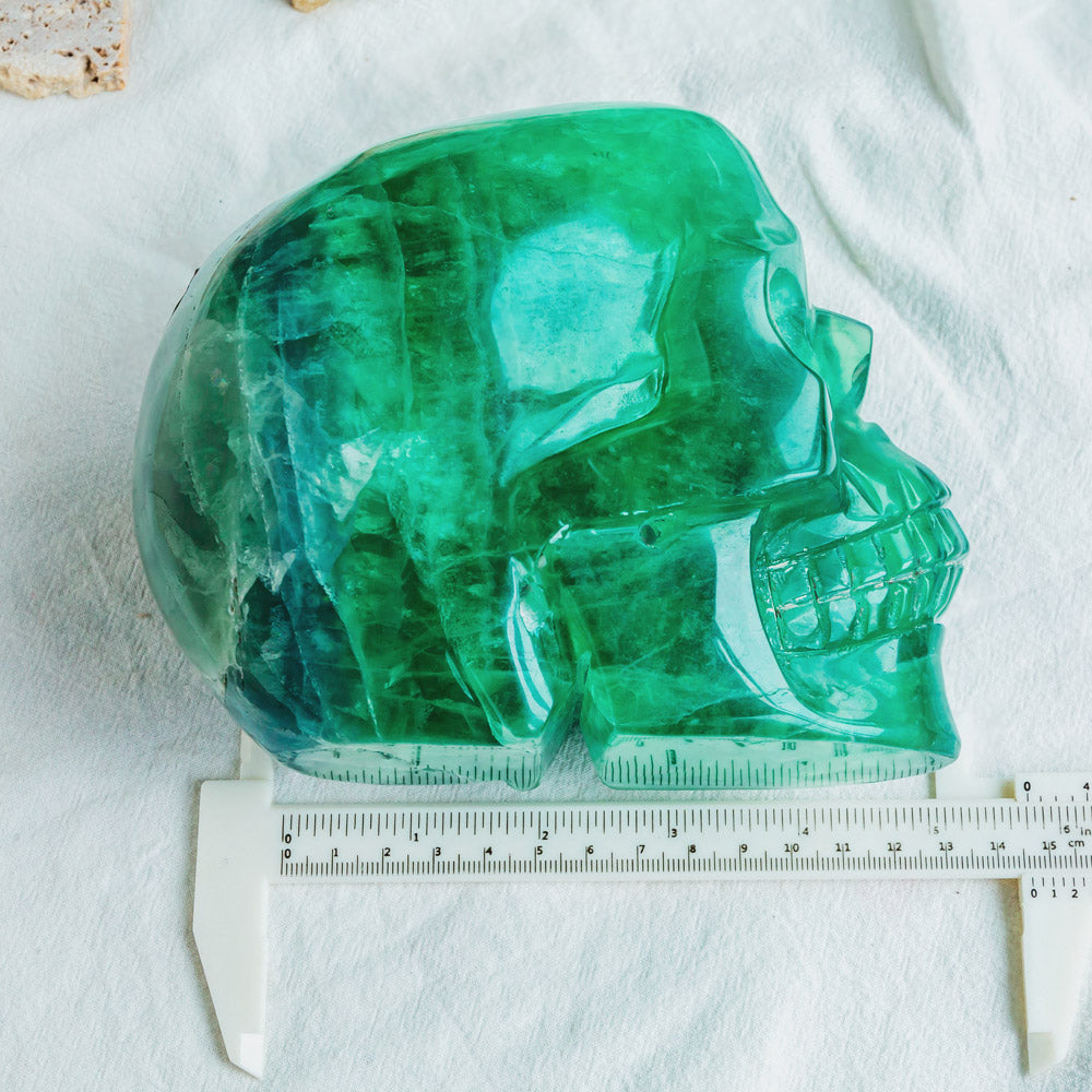 Green Fluorite Skull