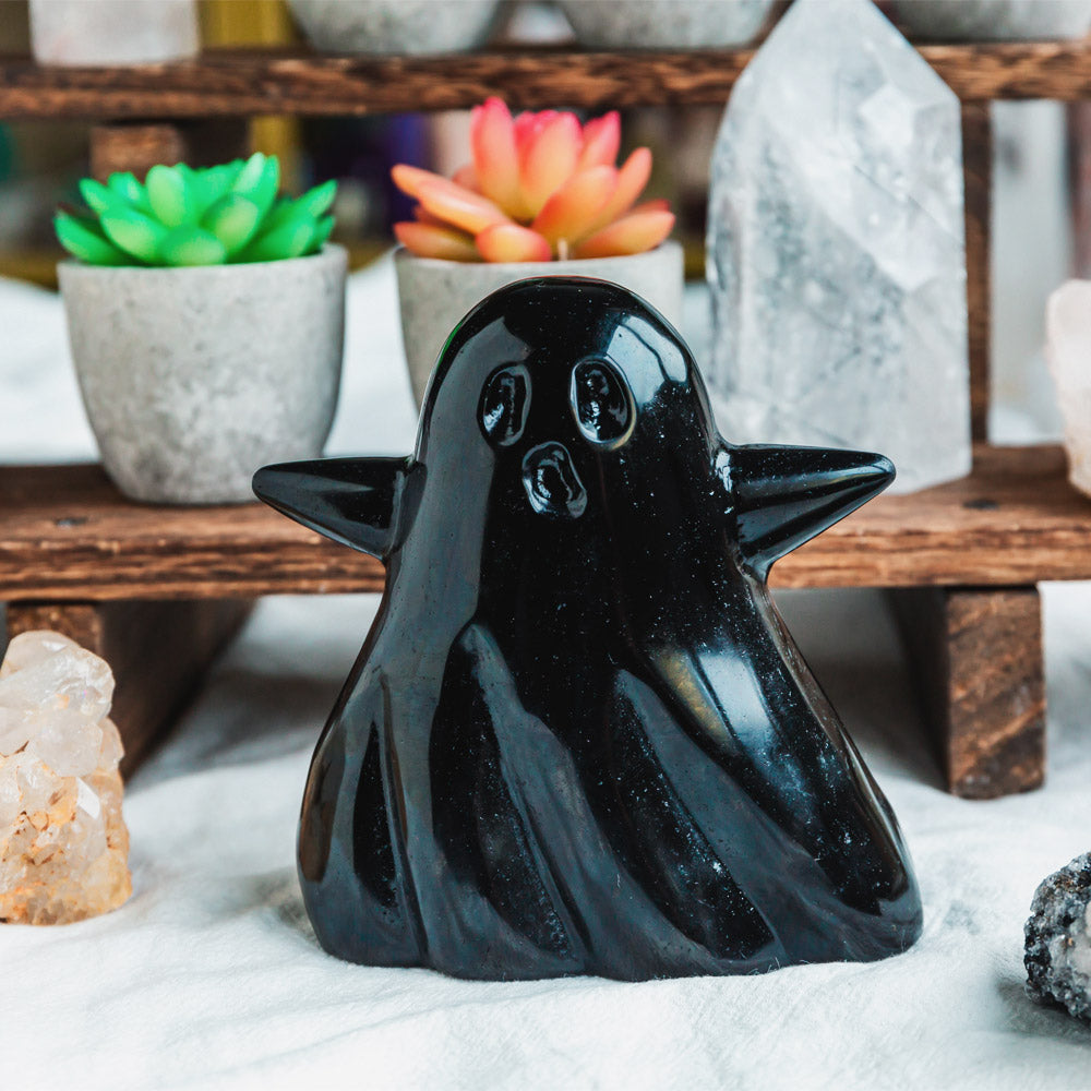 4" Black Obsidian Ghost