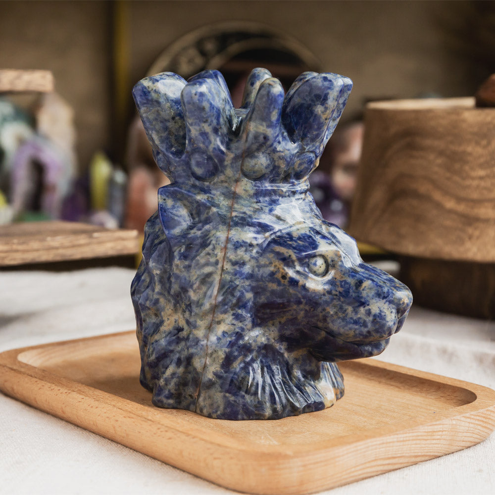 Sodalite Lion Head