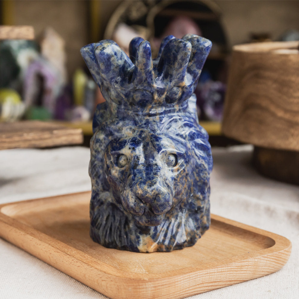 Sodalite Lion Head