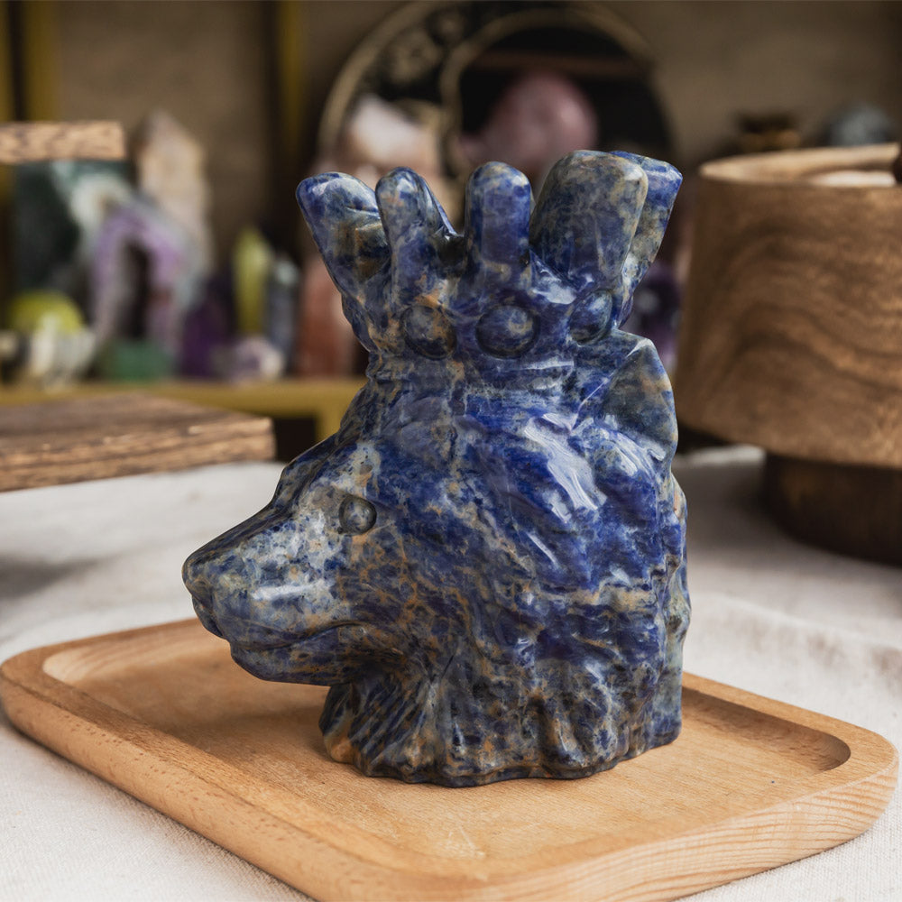 Sodalite Lion Head