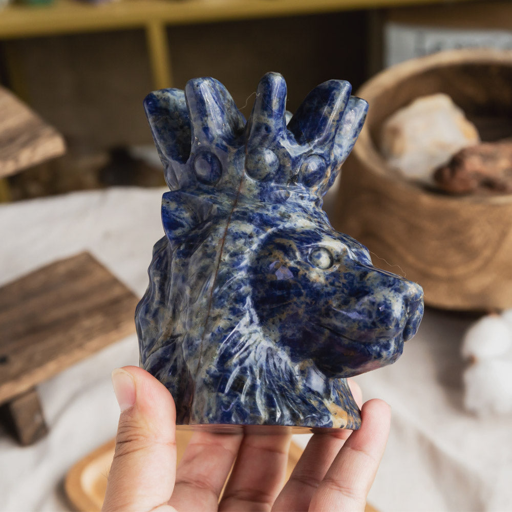 Sodalite Lion Head