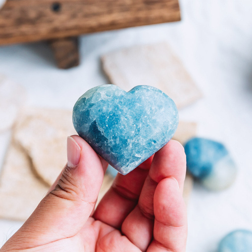 Blue Calcite Heart