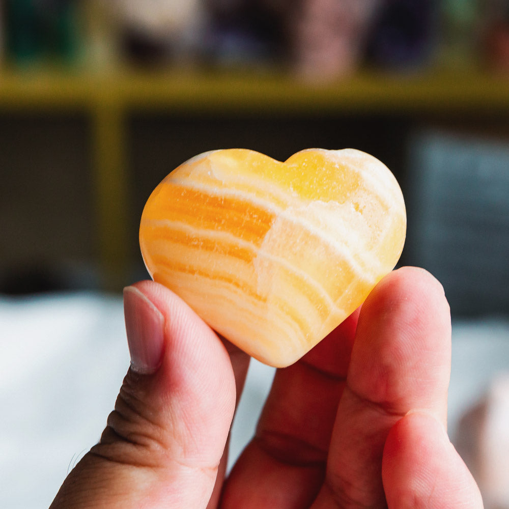 Banding Orange Calcite Heart