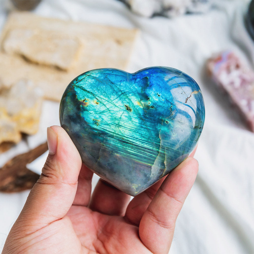 Labradorite Heart