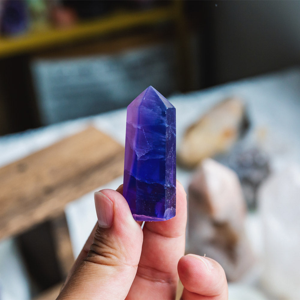 2" Indigo Fluorite Point