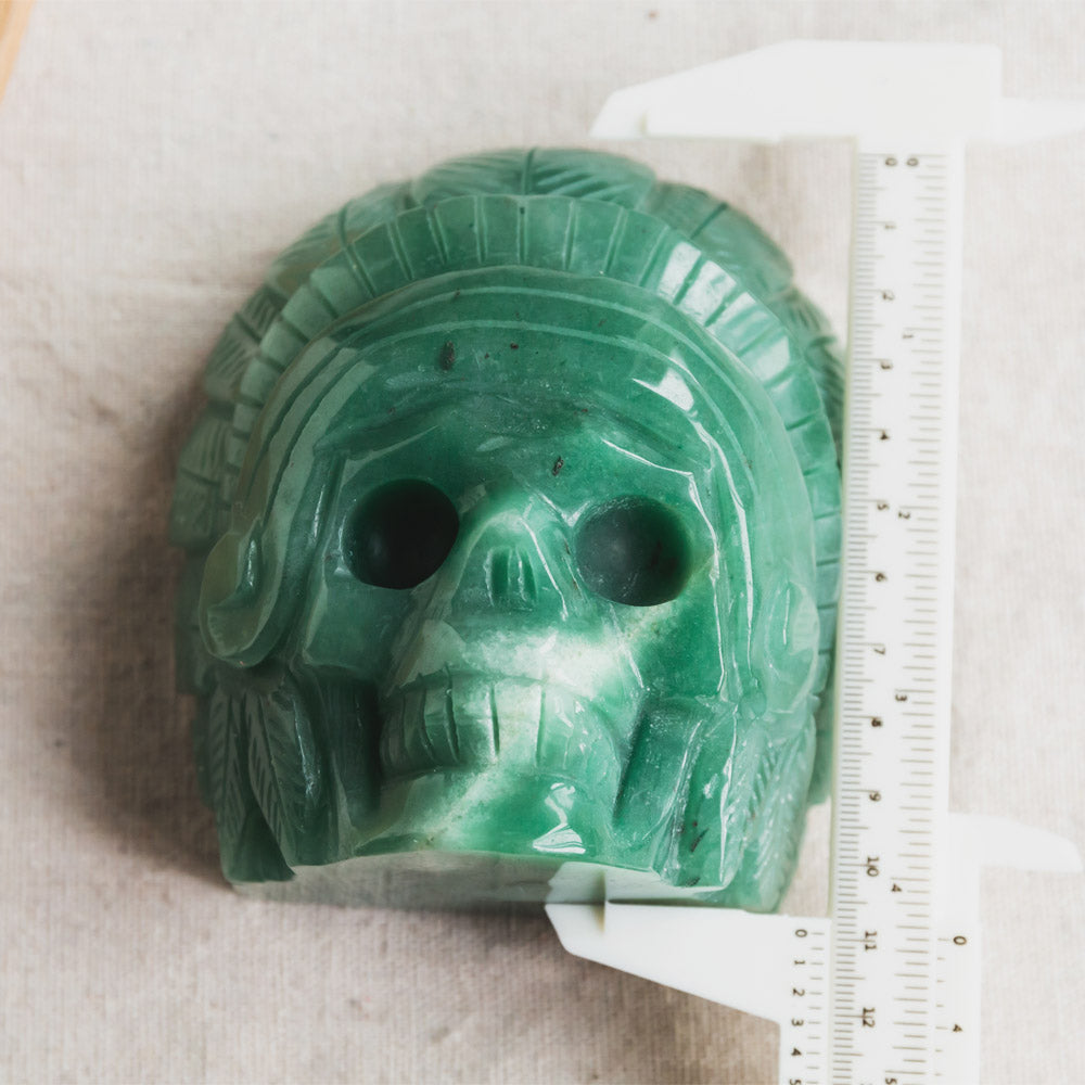 Green Aventurine Indian Skull