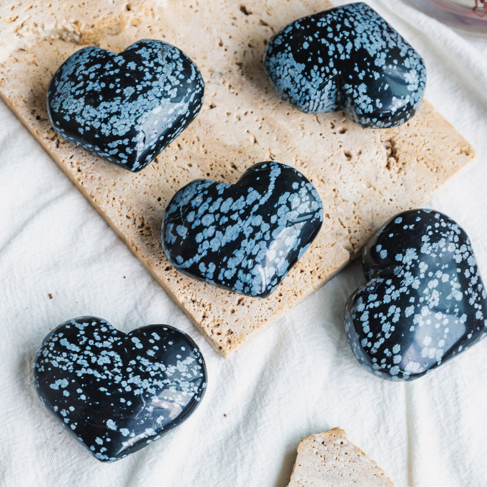 Snowflake Obsidian Heart