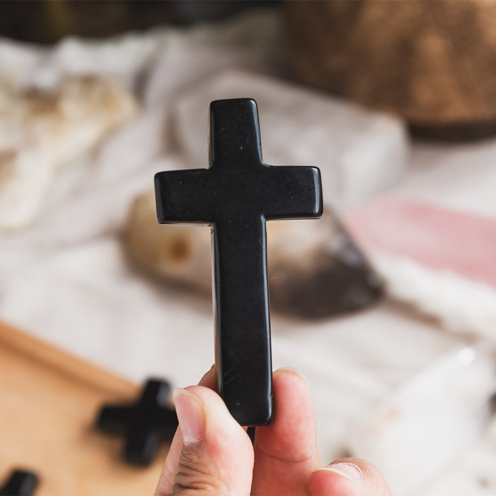 Black Obsidian Cross