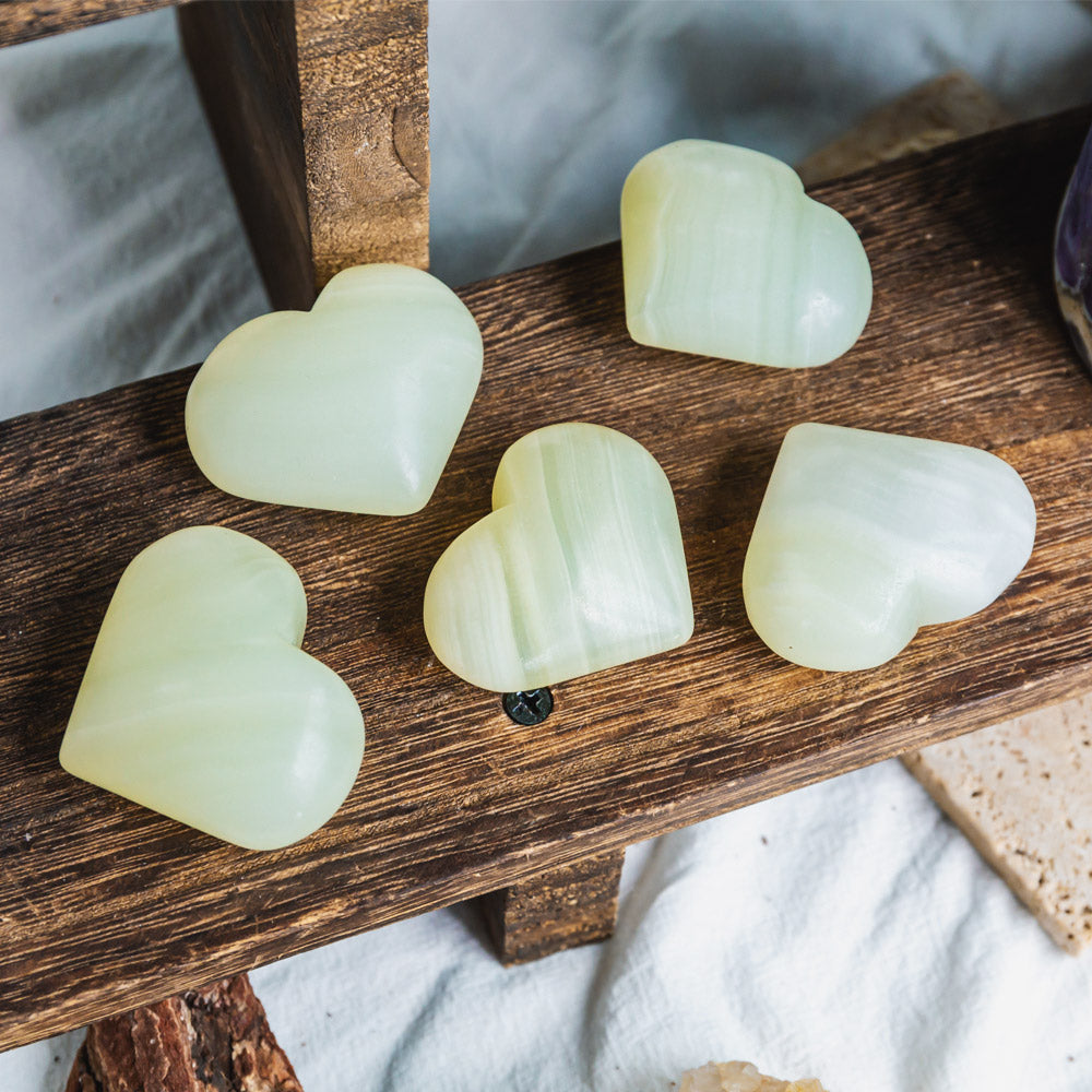 Pistachio Calcite Heart